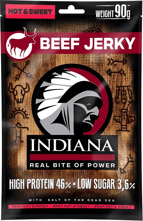 INDIANA Jerky hovězí Hot & Sweet ZIP 90g