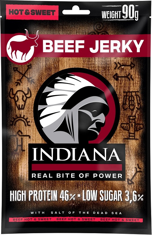 Indiana Jerky sušené maso 90 g - Hovězí Hot & Sweet