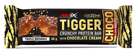 AMIX TiggerZero CHOCO Protein Bar, 60 g Příchuť: Triple Brownie