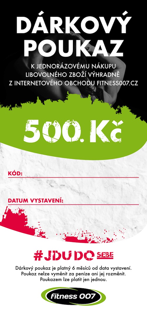 Elektronický dárkový poukaz Fitness007 500 Kč pro holku