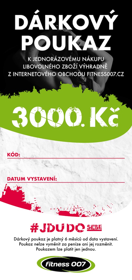 Elektronický dárkový poukaz Fitness007 3000 Kč pro holku