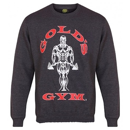 Levně Golds Gym Gold's Gym Crewneck Sweater Pánská mikina GGSWT005 tmavě šedá - S