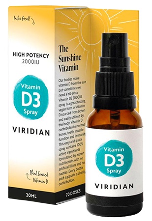 Levně Viridian Nutrition Viridian Vitamin D3 2000 IU Spray 20 ml