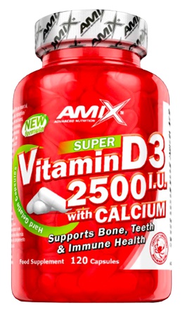 Levně Amix Nutrition Amix Vitamin D3 2500 I.U. s vápníkem 120 kapslí