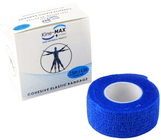 Kine-MAX Elastické samofixační obinadlo (kohezivní) 2,5 cm x 4,5 m - modrá