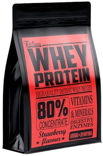 Levně FitBoom Whey Protein 80 % 1000 g - jahoda