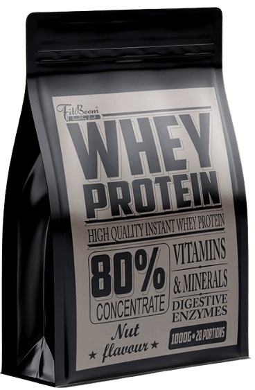 Levně FitBoom Whey Protein 80 % 1000 g - lískový oříšek
