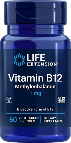 Life Extension Vitamin B12 Methylcobalamin 1 mg 60 pastilek