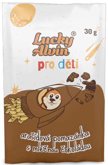 Levně Lucky Alvin Pro Děti Arašídová pomazánka 30 g - mléčná čokoláda VÝPRODEJ 11.3.2024