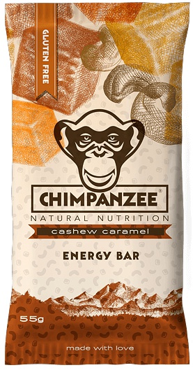 Levně Chimpanzee Energy bar 55 g - kešu/karamel BEZLEPKOVÁ