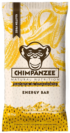 Chimpanzee Energy bar 55 g - banán/čokoláda BEZLEPKOVÁ