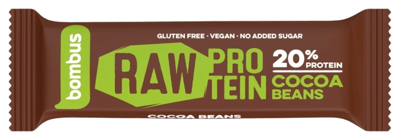 Levně Bombus Raw Protein bar 50 g - kakaové boby