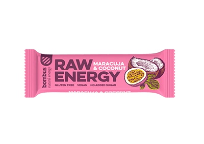 Levně Bombus Raw Energy bar 50 g - marakuja/kokos