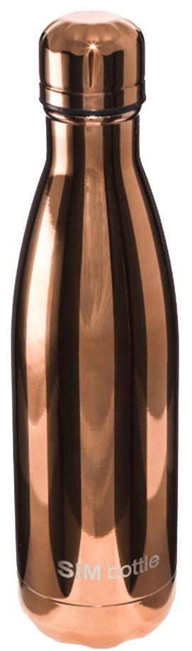 Levně SIM bottle Láhev Metal z nerezové oceli 500 ml - měděná metalická barva