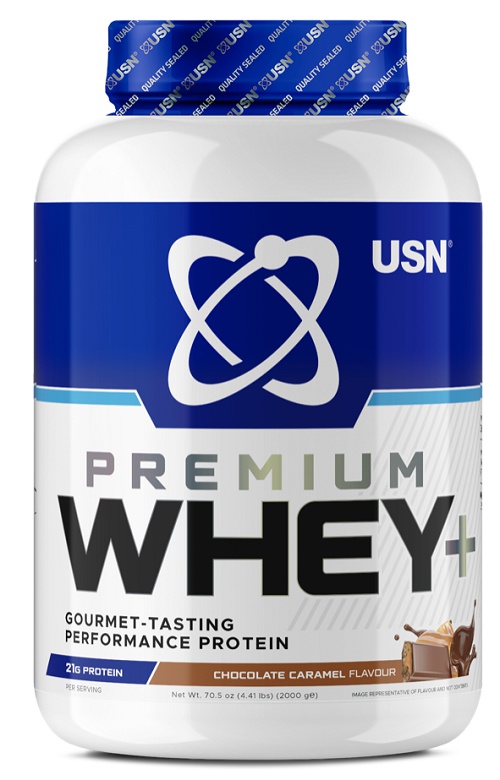 USN Whey+ Premium Protein 2000 g - čokoláda/karamel 