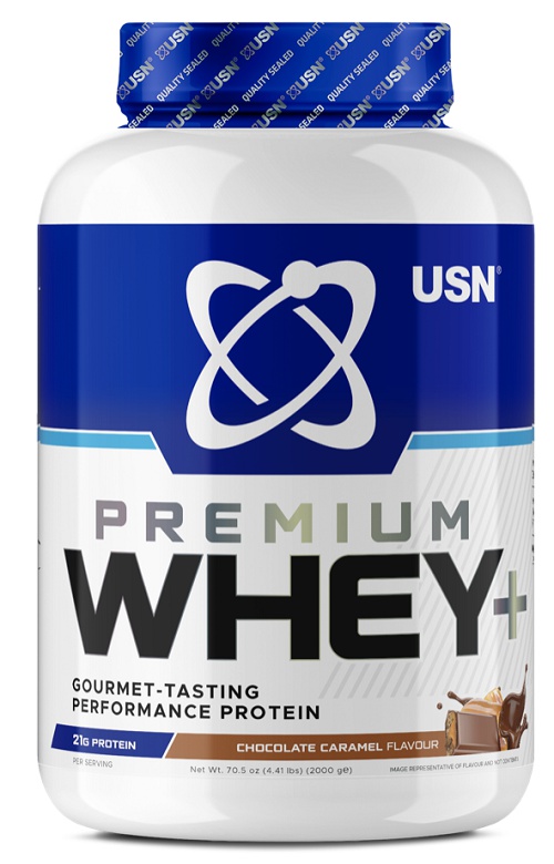 USN (Ultimate Sports Nutrition) USN Whey+ Premium Protein 2000 g - čokoláda/karamel