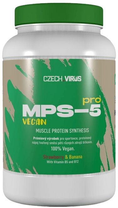 Levně Czech Virus Vícesložkový protein MPS-5 PRO Vegan 1000 g - banán/jahoda