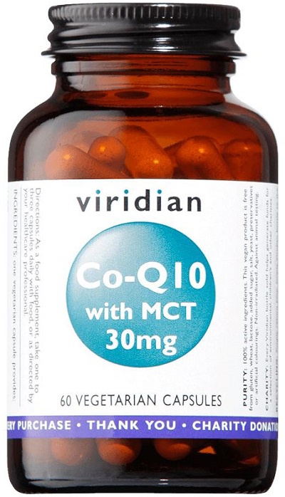 Levně Viridian Nutrition VIRIDIAN CO-Q10 (Koenzym Q10) with MCT 30mg 60 kapslí