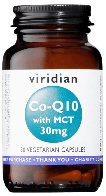 Levně Viridian Nutrition VIRIDIAN CO-Q10 (Koenzym Q10) with MCT 30mg 30 kapslí