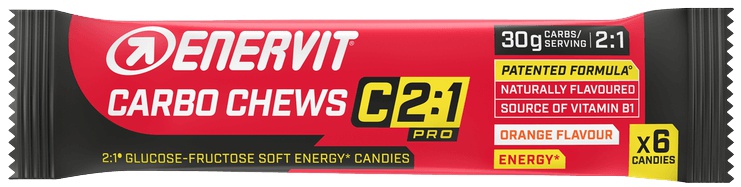 ENERVIT Carbo Chews C2:1, 34 g/6 želatinek pomeranč