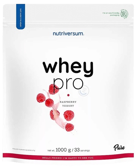 Levně Nutriversum Whey Protein Pro 1000 g - malina/jogurt + Vitamin C ZDARMA