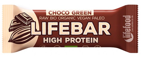 Levně Lifefood Lifebar Protein BIO 47 g - čokoláda se spirulinou
