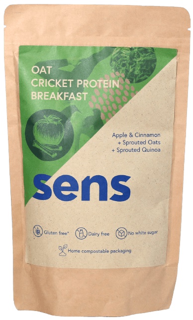Sens Proteinová snídaně z vloček a cvrčků 400 g - Jablko a Skořice VÝPRODEJ 8.3.2024