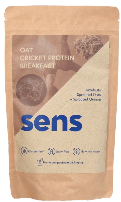 Sens Proteinová snídaně z vloček a cvrčků 400 g - Lískový ořech VÝPRODEJ 8.3.2024