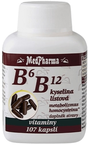 Levně MedPharma B6+B12+Kyselina listová 107 kapslí