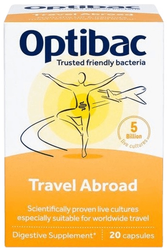 Levně Optibac Travel Abroad (Probiotika pro podporu při cestování) 20 kapslí