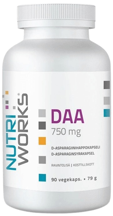 Levně Nutriworks DAA D-ASPARTIC ACID 750 mg 90 kapslí