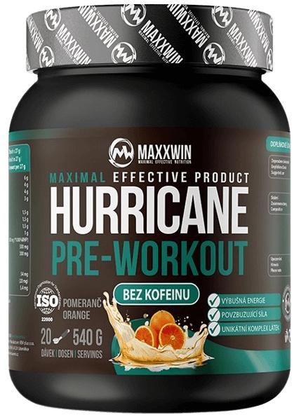 Levně MAXXWIN Hurricane Pre-Workout NO Caffeine 540 g - pomeranč
