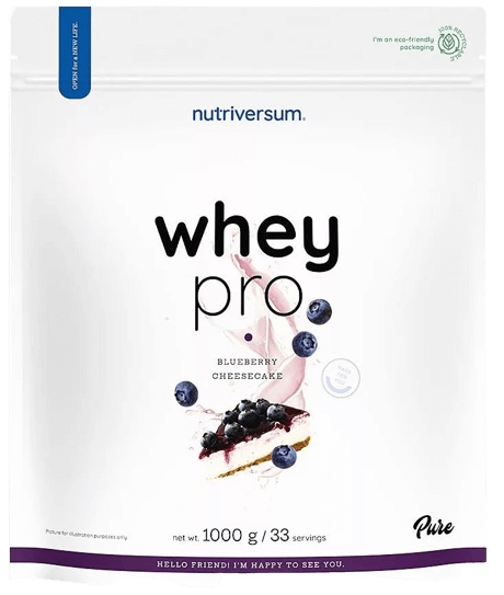 Nutriversum Whey Protein Pro 1000 g - borůvkový cheesecake + Vitamin C ZDARMA