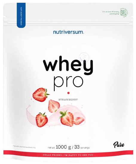 Nutriversum Whey Protein Pro 1000 g - jahoda + Vitamin C ZDARMA