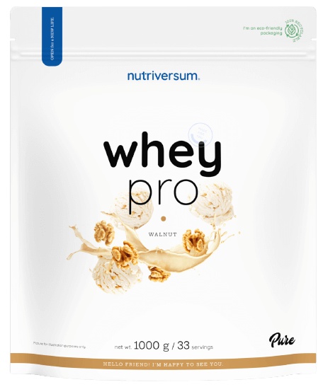 Nutriversum Whey Protein Pro 1000 g - vlašský oříšek + Vitamin C ZDARMA