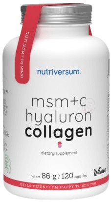 Levně Nutriversum MSM + Vitamin C + Kyselina Hyaluronová + Kolagen 120 kapslí