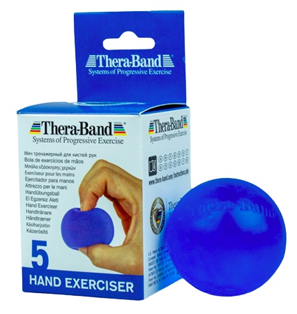 Thera-Band Hand Exerciser Posilovač rukou gelová kulička - modrá (tvrdá)