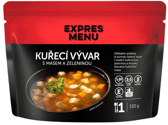 Levně Expres menu Jednoporcová polévka 330 g - Kuřecí vývar s masem a zeleninou