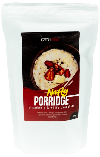 Levně Czech Virus Natty Porridge 300 g - Jahoda/Bílá čokoláda
