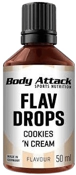 Levně Body Attack Flav Drops 50 ml - Cookies & Cream