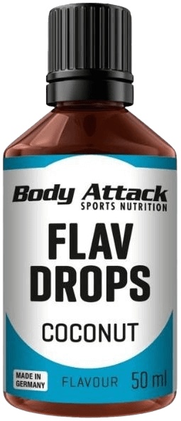 Levně Body Attack Flav Drops 50 ml - Kokos