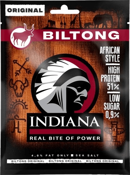 Levně Indiana Jerky sušené maso 80 g - biltong (uzené hovězí)