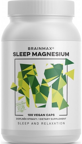 Levně BrainMax Sleep Magnesium 320 mg 100 kapslí (Hořčík, GABA, L-theanin, Vitamín B6, šťáva z višně)