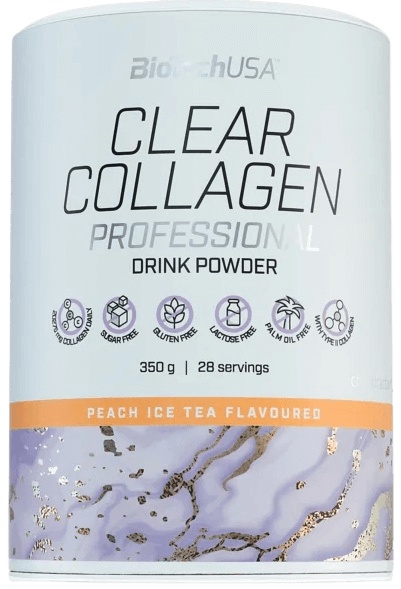 BioTech USA Clear Collagen Professional, 350 g Příchuť: Broskvový ledový čaj