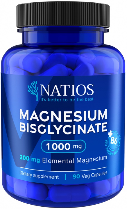 Levně NATIOS Magnesium Bisglycinate 1000 mg + B6 90 kapslí