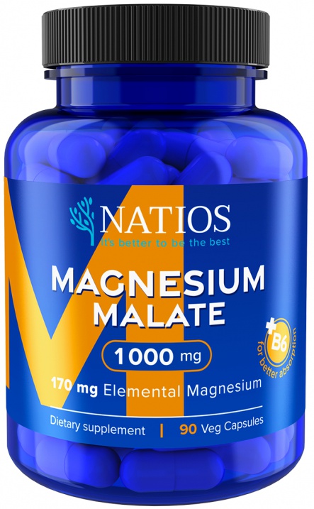 Levně NATIOS Magnesium Malate 1000 mg + B6 90 kapslí