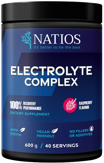 Natios Electrolyte Complex- citron/malina, 600 g Příchutě: Malina