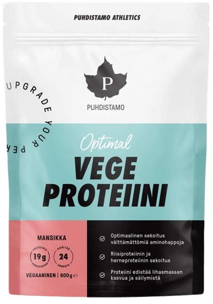 Puhdistamo Optimal Vegan Protein 600 g - Jahoda