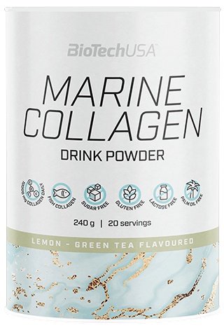 BiotechUSA Marine Collagen 240 g - citron/zelený čaj