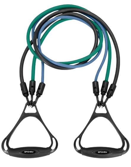 Spokey BACKER SET Nastavitelný gumový expandér, 6,5 - 33,5 kg